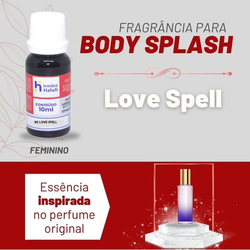 Essência Love Spell P/ Body Splash Linha Vermelha Irmãos Haluli (10ml)