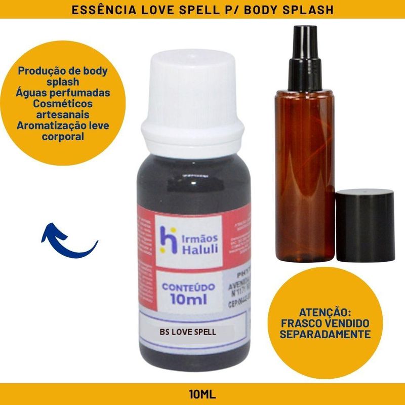 Essência Love Spell P/ Body Splash Linha Vermelha Irmãos Haluli (10ml)
