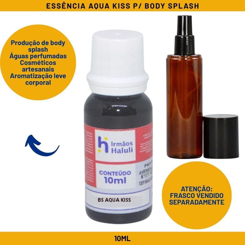 Essência Aqua Kiss P/ Body Splash Linha Vermelha Irmãos Haluli (10ml)