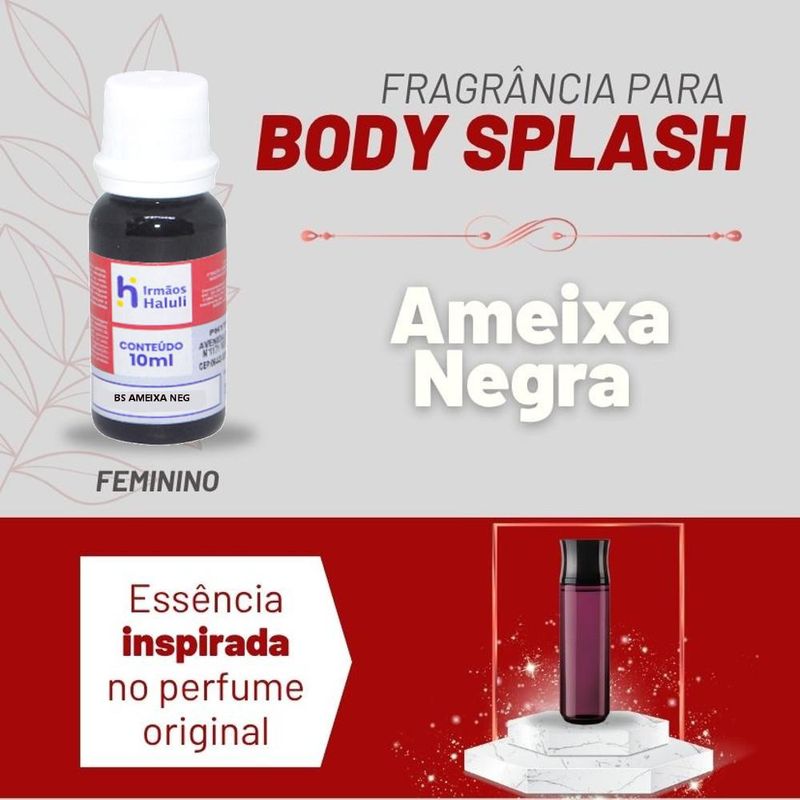 Essência Ameixa Negra P/ Body Splash Linha Vermelha Irmãos Haluli (10ml)