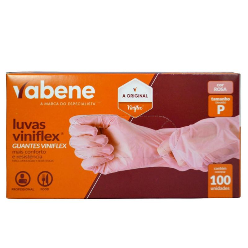 Luvas de Segurança Viniflex Rosa Tamanho P 7" Vabene (100 unidades)