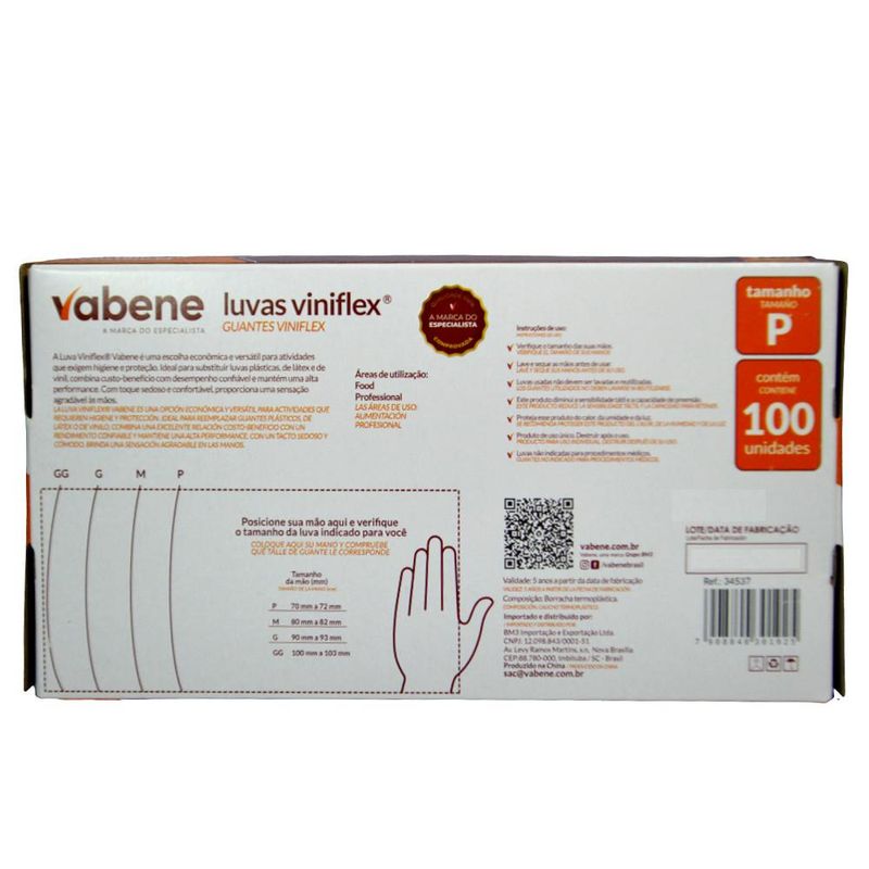 Luvas de Segurança Viniflex Rosa Tamanho P 7" Vabene (100 unidades)