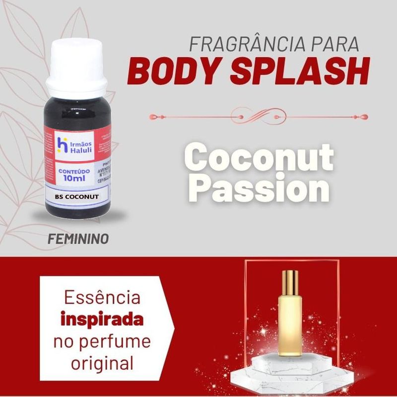 Essência Coconut P/ Body Splash Linha Vermelha Irmãos Haluli (10ml)
