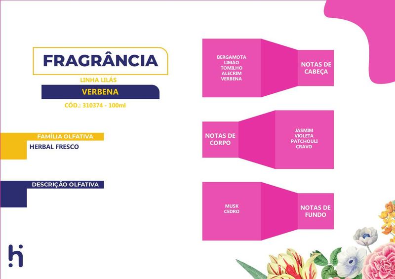 Essência Verbena para Ambiente e Difusor Linha Lilás Irmãos Haluli (100ml)