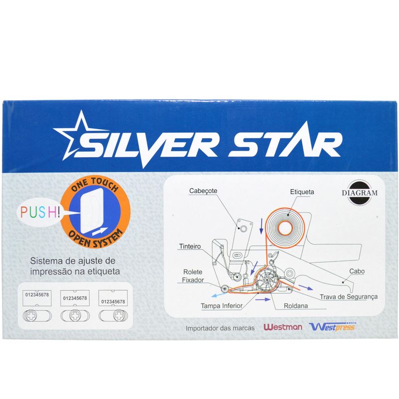 Etiquetadora 8 Dígitos para Marcar Preços, Códigos e Datas Modelo ST-85S na cor Azul Silver Star (01