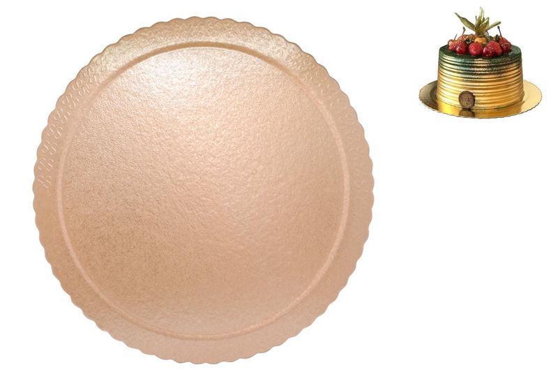 Cakeboard Redondo Ouro Rose 24cm Ultrafest (1 unidade)