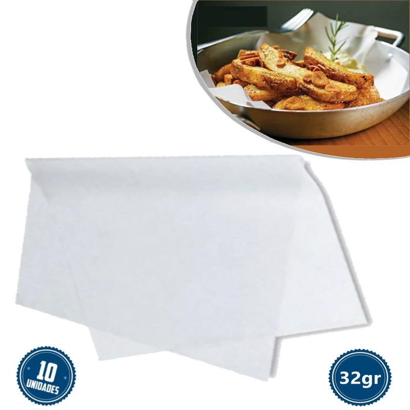 Papel Resistente a Gordura 32 gramas 50x70cm (10 unidades)