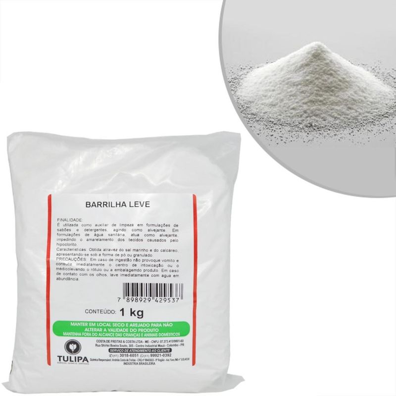 Barrilha Leve (Carbonato de Sódio) Tulipa Essências (1KG)