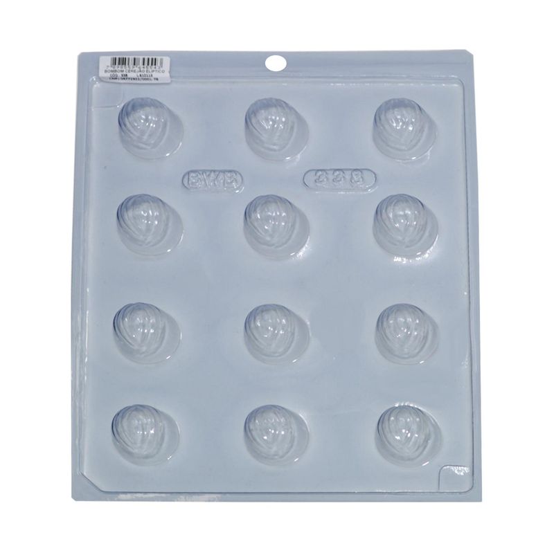 Forma em Acetato Bombom Cerejão Eliptico RF-338 BWB (01UND)