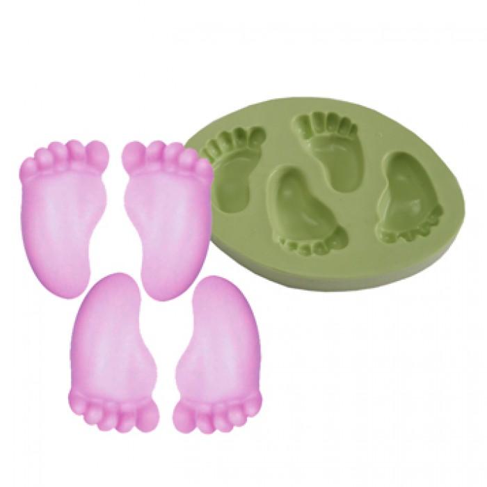 Molde de Silicone Pezinho com 4 Cavidades Ref. 4750 Acquacolor (01UND)
