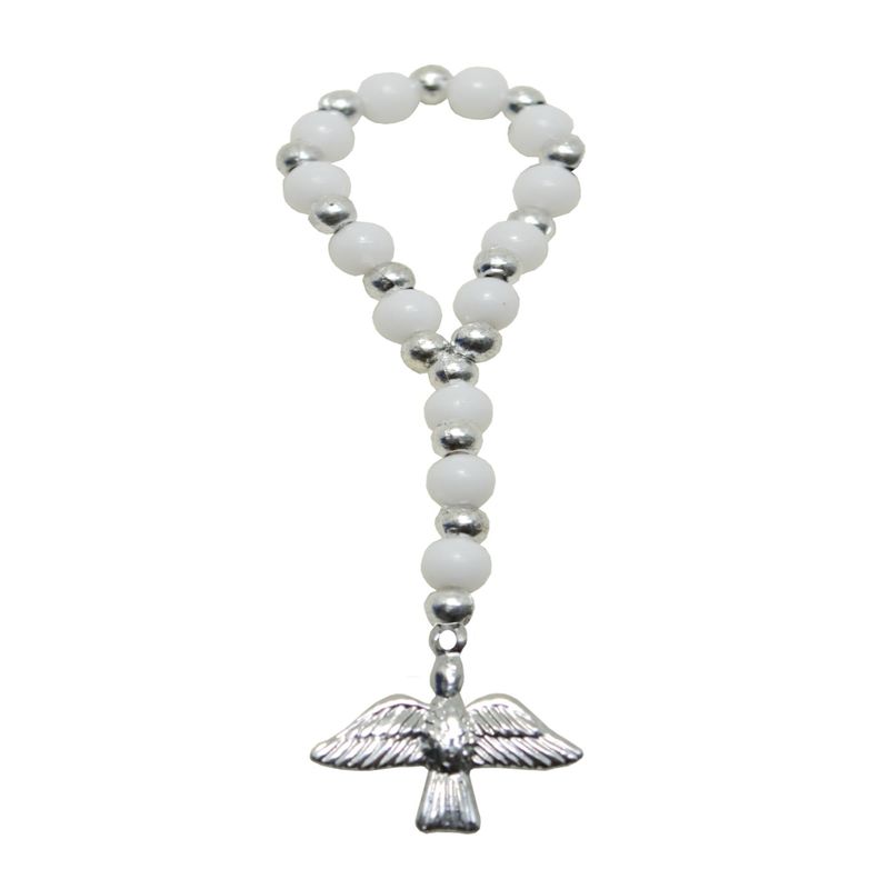 Dezena com Contas Brancas e Prateadas Ref. 325 (10UND)