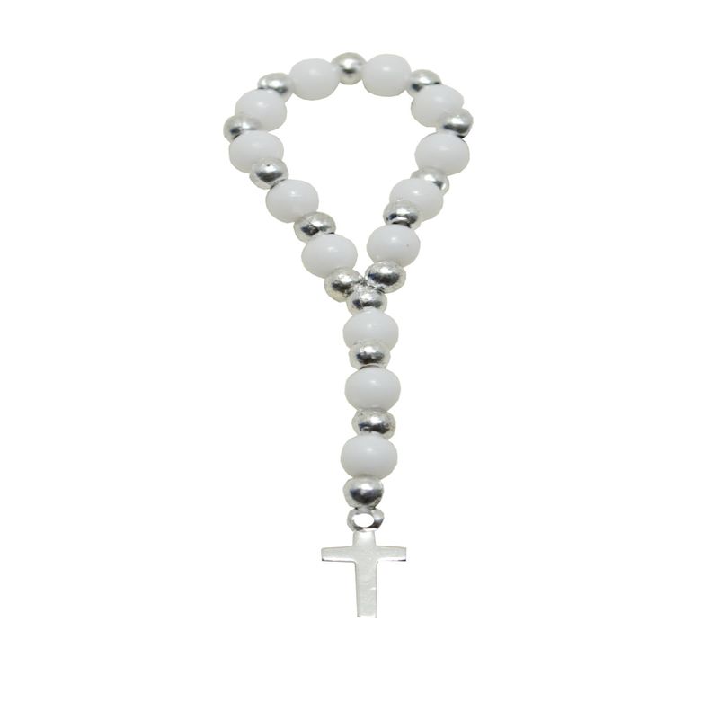 Dezena com Contas Brancas e Prateadas Ref. 326 (10UND)