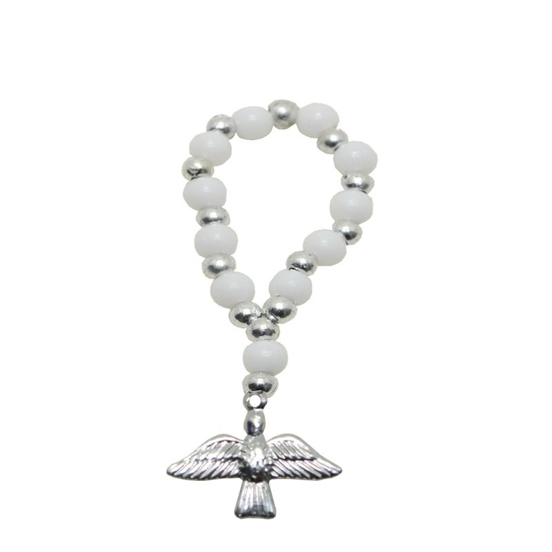 Dezena com Contas Brancas e Prateadas Ref. 328 (10UND)