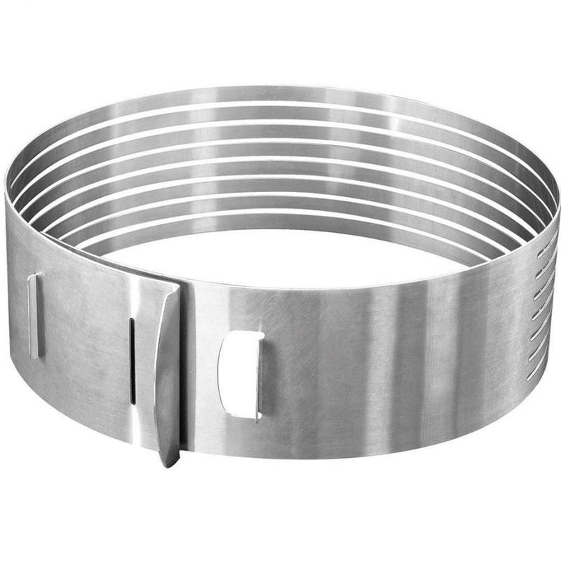 Aro Fatiador de Inox para Bolo 7 Camadas Ajustável 8x30x30cm Mimo Style (01 unidade)