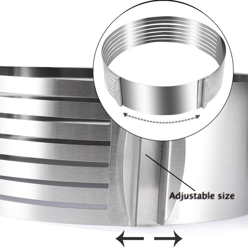 Aro Fatiador de Inox para Bolo 7 Camadas Ajustável 8x30x30cm Mimo Style (01 unidade)