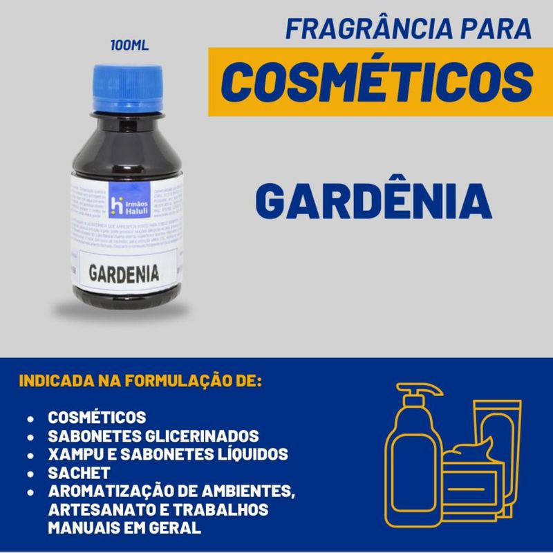 Essência Gardênia para Cosméticos e Sabonetes Linha Azul Irmãos Haluli (100ml)