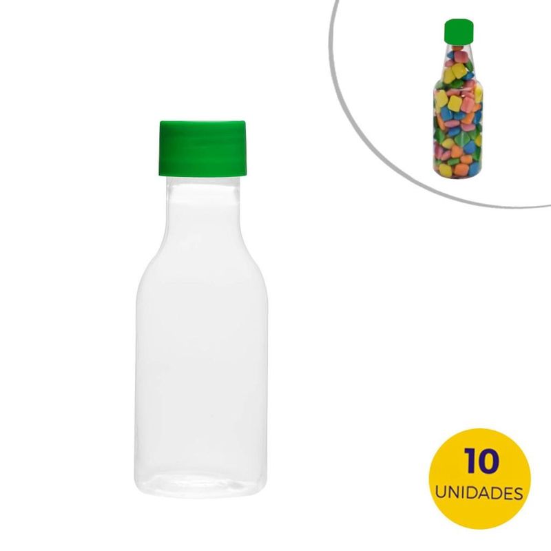 Garrafinha 50ml Com Tampa Verde Bandeira Mirandinha Miniaturas (10 unidades)