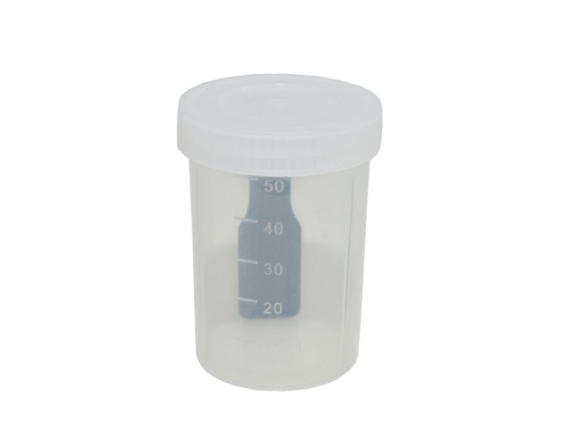 Coletor Plástico Universal 50ml com Pazinha J.Prolab (100UND)
