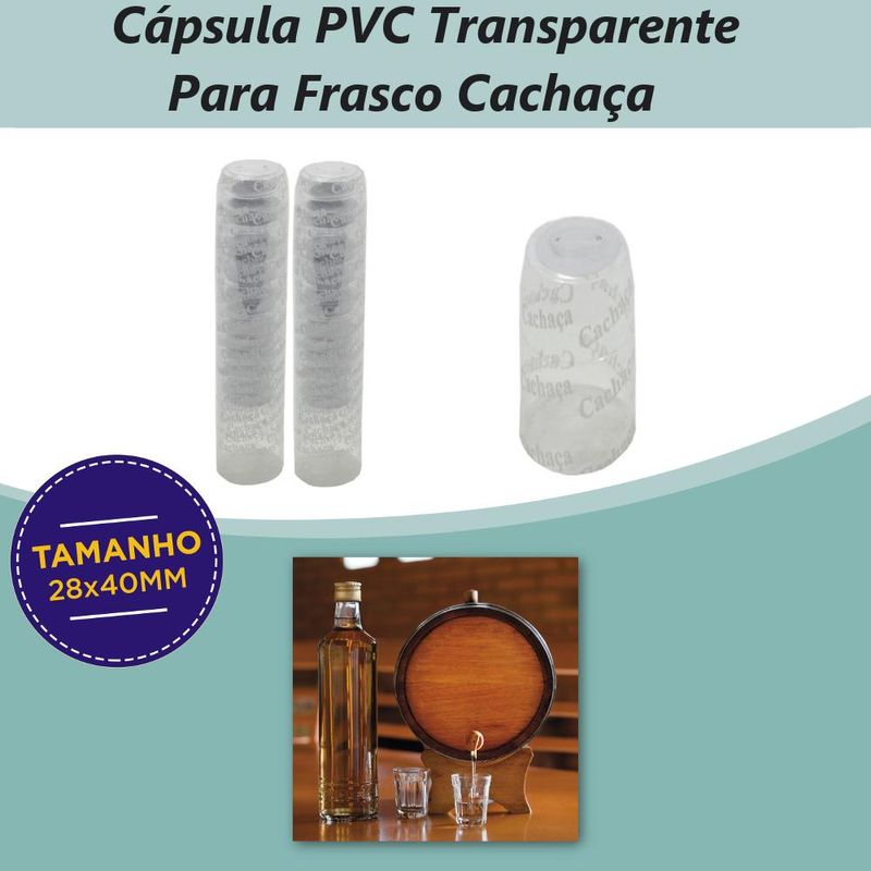 Cápsula (Lacre de Segurança) de PVC 28x40x0,07mm P/ Garrafa de Cachaça (1000 unidades)