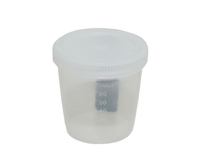 Coletor Plástico Universal 70ml com Pazinha J.Prolab (100UND)