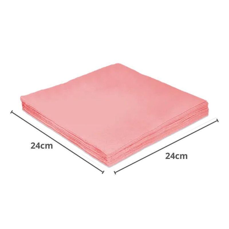 Guardanapos de Papel em Folha Dupla 24x24cm Rosa Bebê Silver Festas (20 unidades)