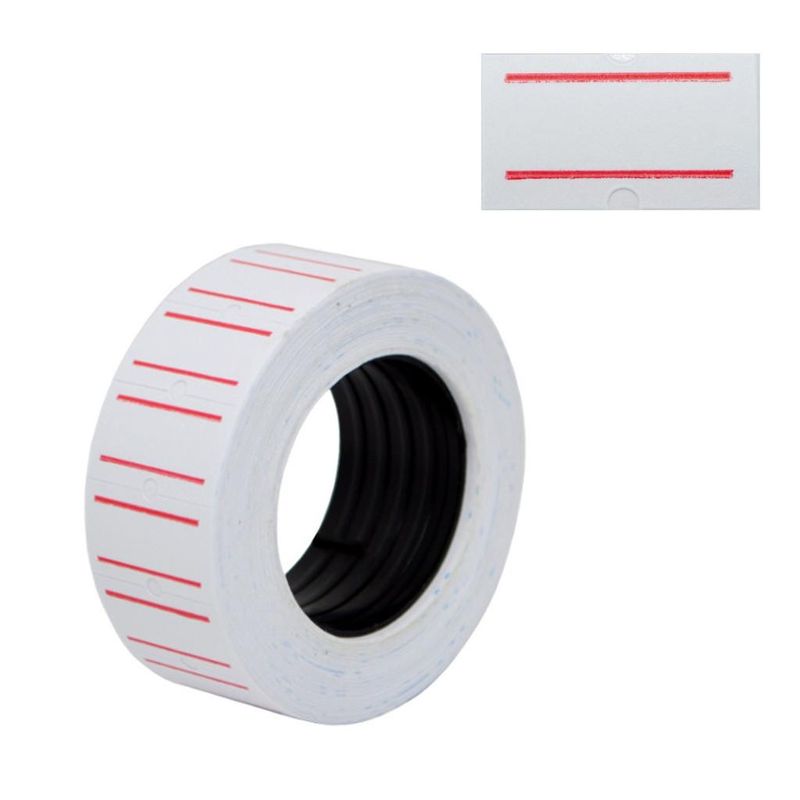 Etiqueta Adesiva 22x12mm Com Borda Vermelha 10 Rolos Rio Tijucas (7000 unidades)
