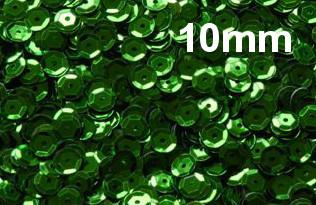 Lantejoula Metálica 10mm Ref. 140 Verde Lantecor (100 gramas)