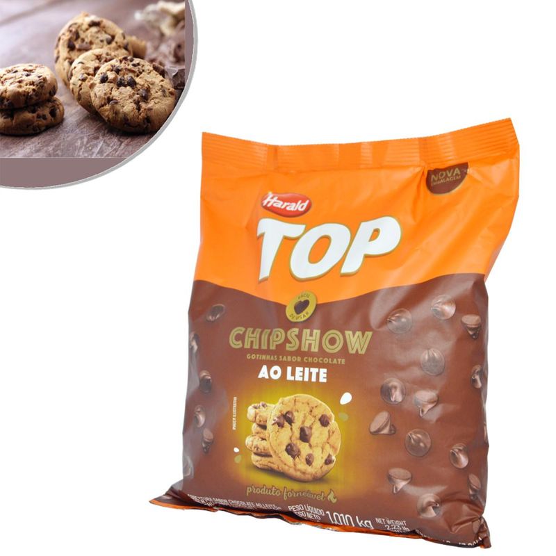 Cobertura Gotinhas Sabor Chocolate ao Leite Chipshow Top Harald (1.010kg)