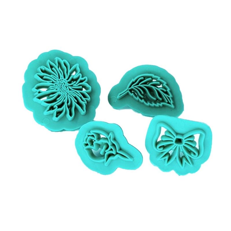 Jogo de Marcadores de Plástico Laço e Flores Verde Ref.: GMEZN 673 Prime Chef (4 peças)