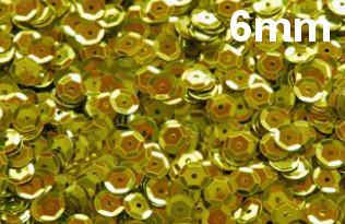 Lantejoula Metálica 6mm Ref. 170 Amarelo Lantecor (100 gramas)