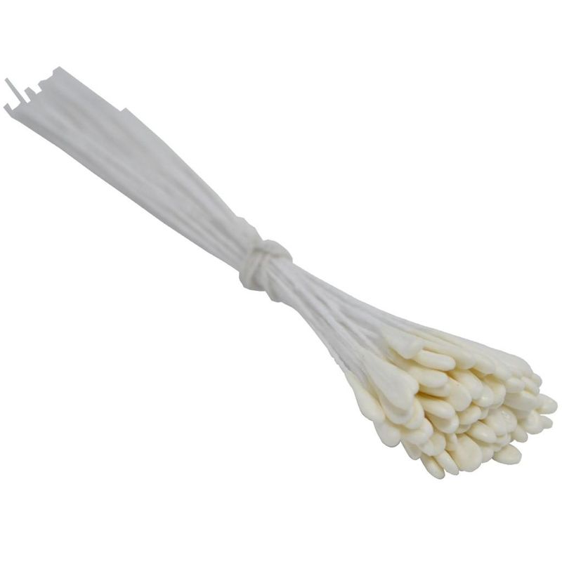Pistilo Folhinha Branca Cabo Barbante Ref.: EL01034 Pistilos Primor (50 unidades)