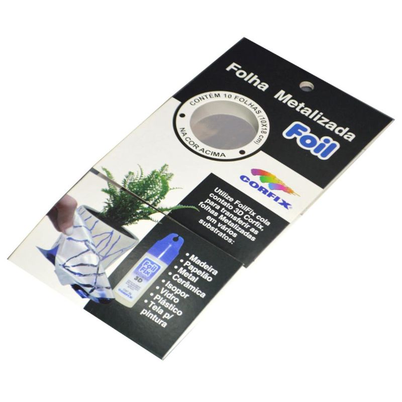 Folha Metalizada Foil Prata 10x18cm Corfix (10 unidades)