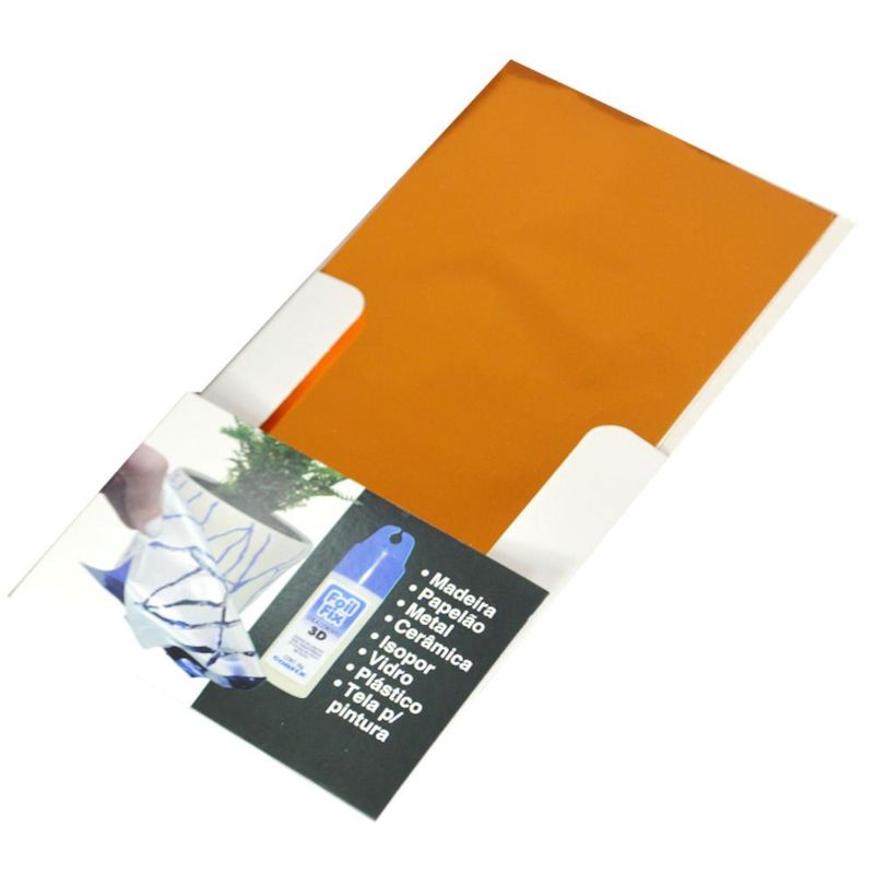 Folha Metalizada Foil Cobre 10x18cm Corfix (10 unidades)