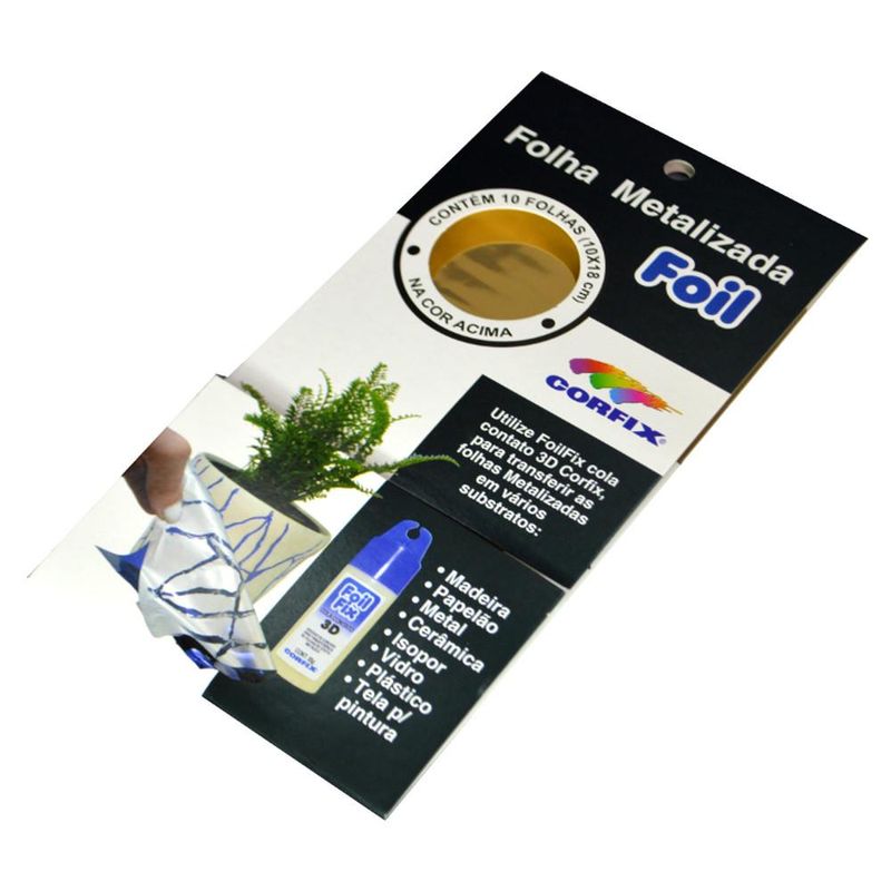 Folha Metalizada Foil Cobre 10x18cm Corfix (10 unidades)