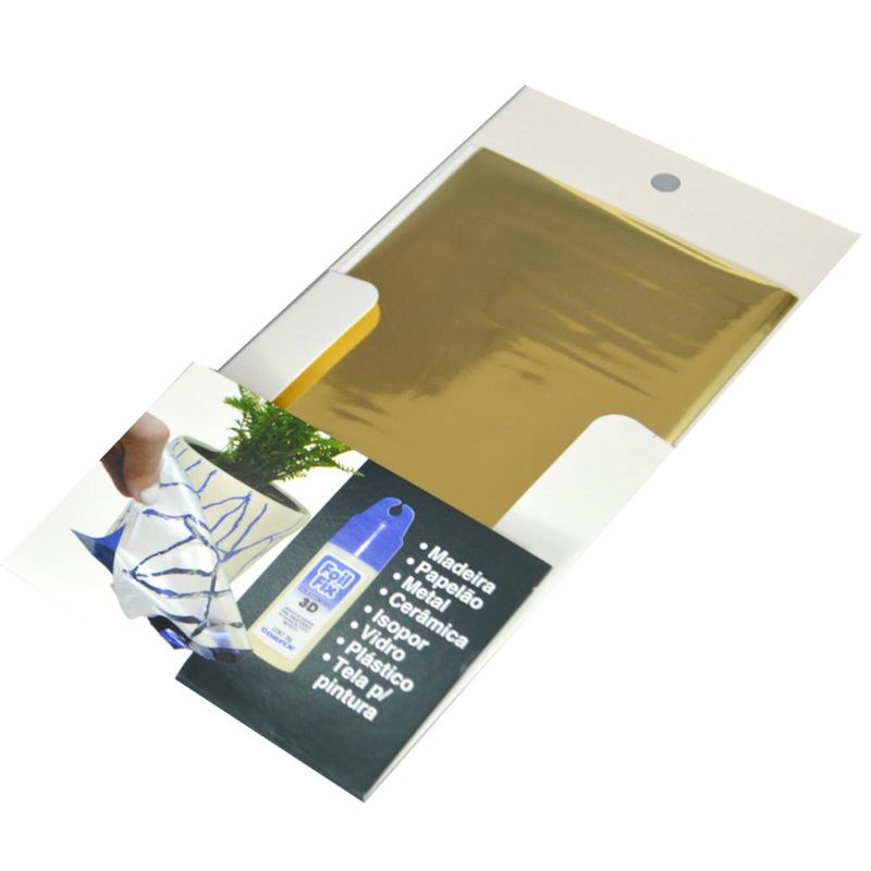 Folha Metalizada Foil Ouro 10x18cm Corfix (10 unidades)