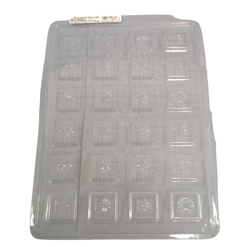 Forma de Acetato Simples Tablete Quadrado Natal Ref. 3711 BWB (01 unidade)