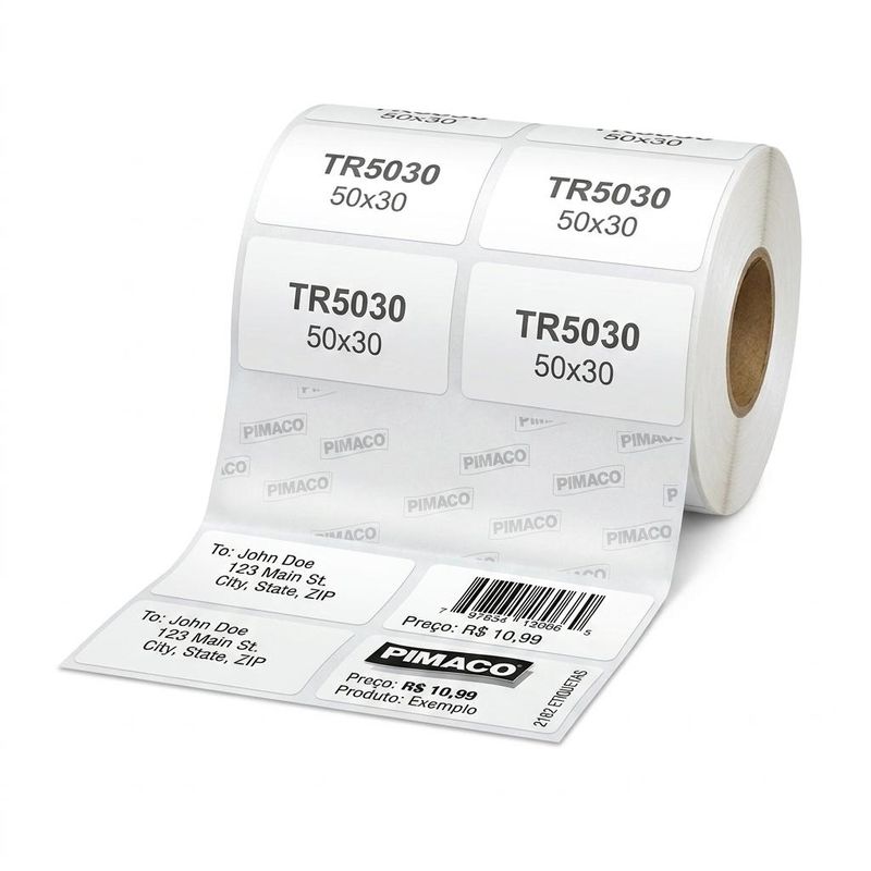 Etiqueta Térmica Adesiva P/ Impressora e Balança TR5030 50X30mm Pimaco (2182 etiquetas)