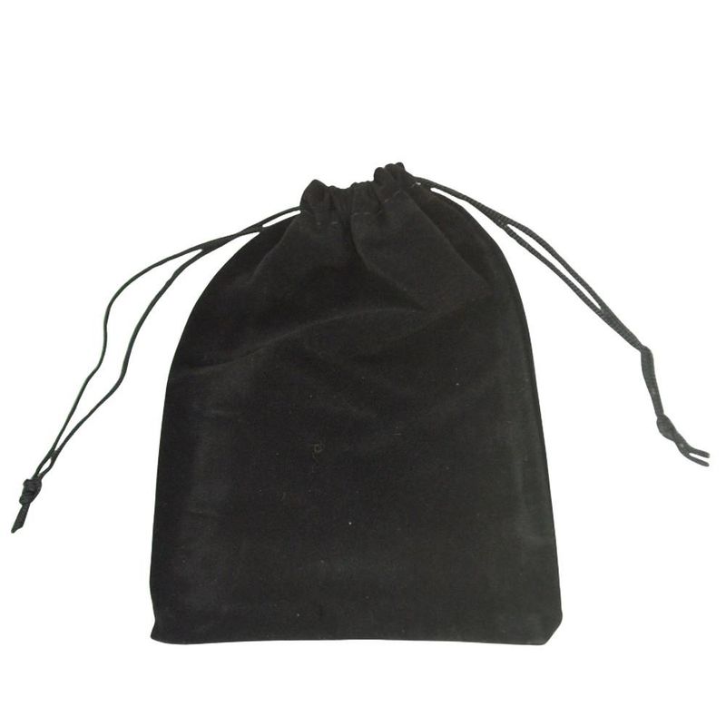 Saco de Poliéster Veludo Preto 12x15cm Comercial Wei (10 unidades)