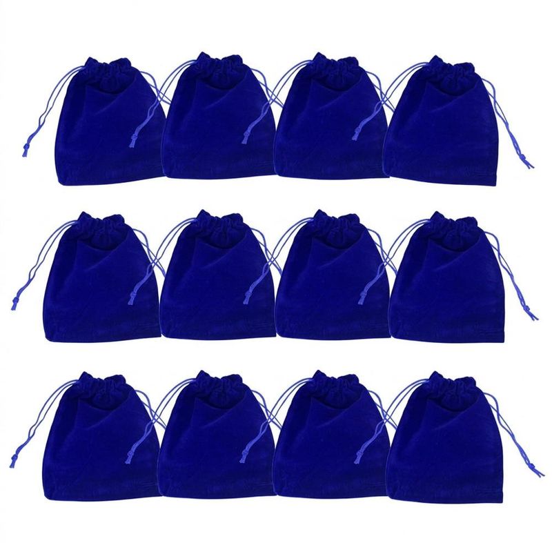 Saco de Poliéster Veludo Azul Escuro 7x9cm Comercial Wei (12 unidades)