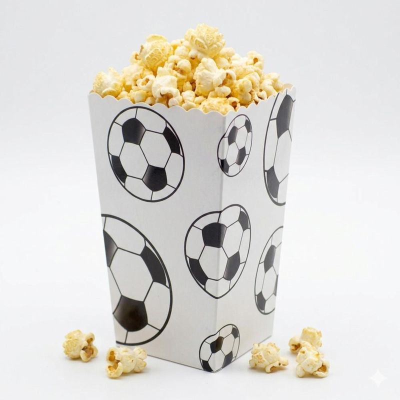 Caixa de Papel Dobrável P/ Pipoca Futebol 11.5x7x5cm Artlille (10 unidades)