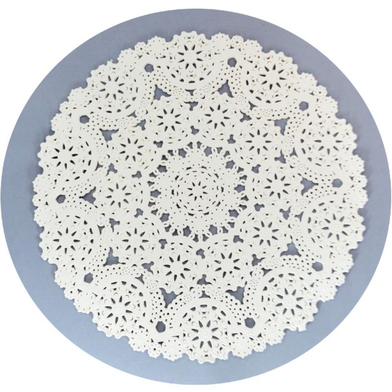Fundo Rendado de Papel P/ Doces e Bandejas Branco 25cm Art Lille (24 unidades)
