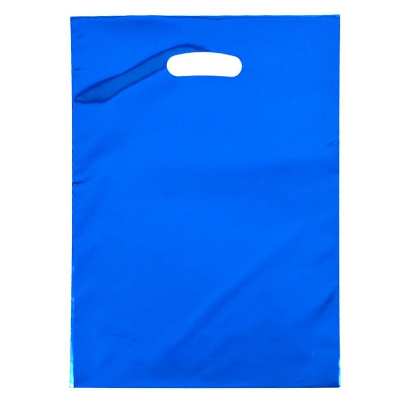 Sacola Metalizada Boca de Palhaço Azul Escuro 20x29cm Comercial Wei (10 unidades)