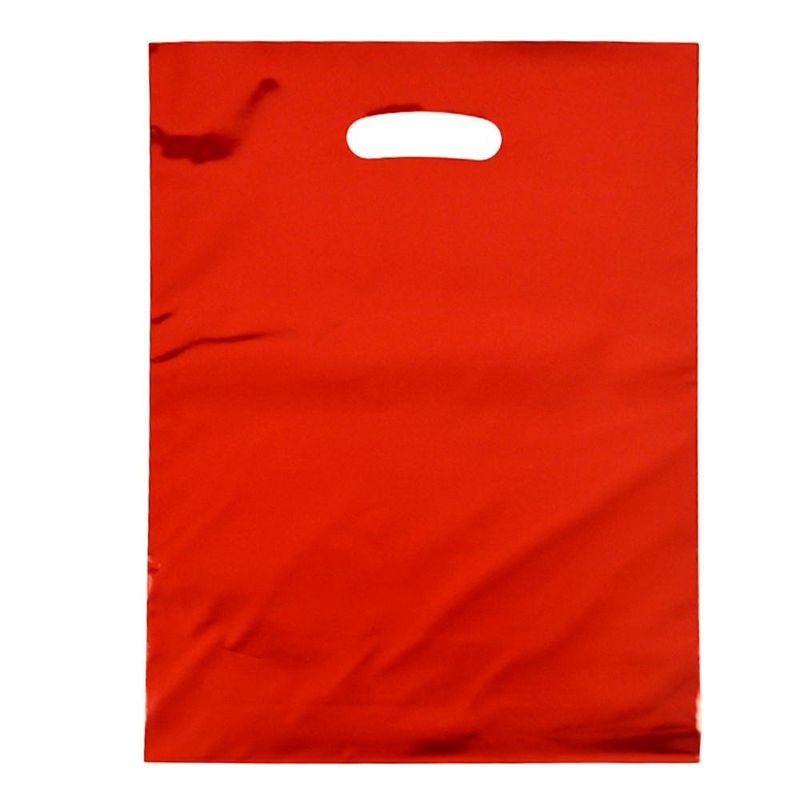 Sacola Metalizada Boca de Palhaço Vermelho 20x29cm Comercial Wei (10 unidades)