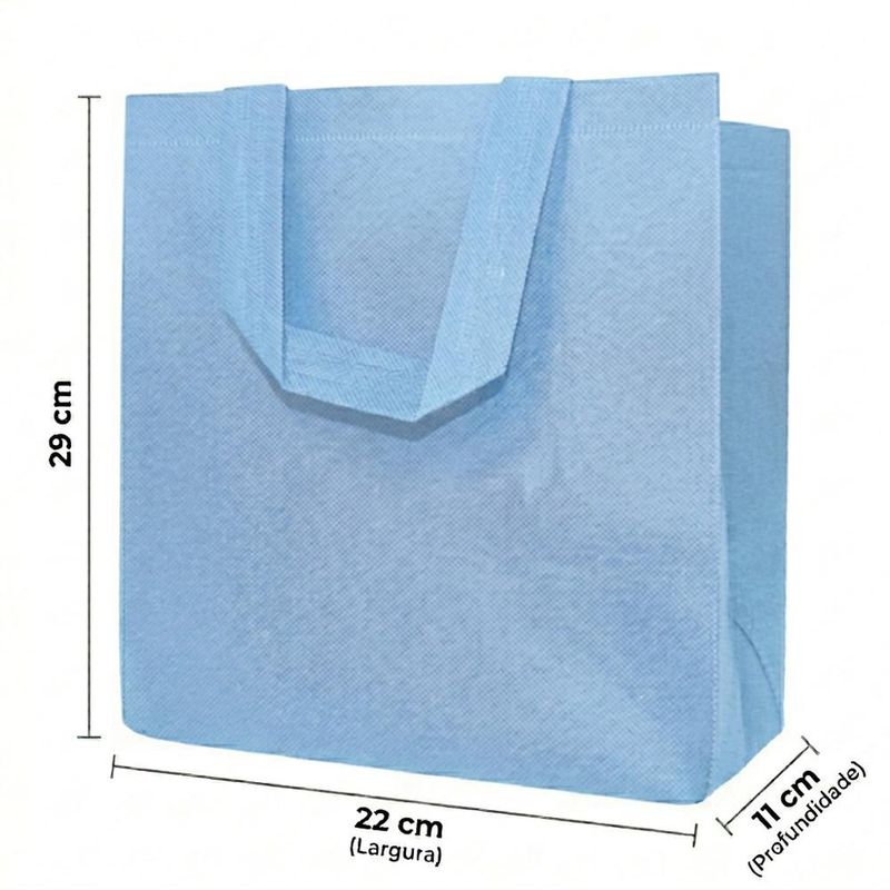 Sacola Ecológica de TNT C/ Alça Azul Claro 29x22x11cm Art Lille (01 unidade)