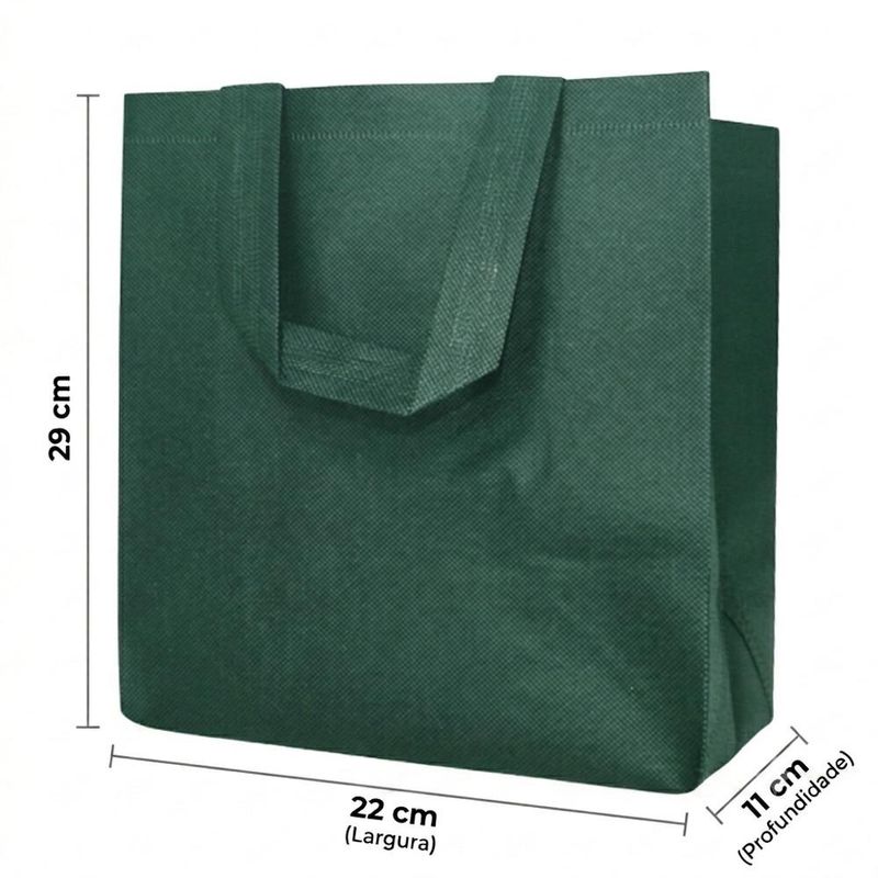 Sacola Ecológica de TNT C/ Alça Verde Escuro 29x22x11cm Art Lille (01 unidade)