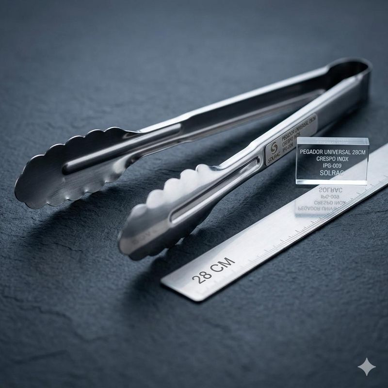 Pegador de Inox Universal P/ Massas e Saladas Crespo 28cm Ref. IPG-009 Solrac (01 unidade)