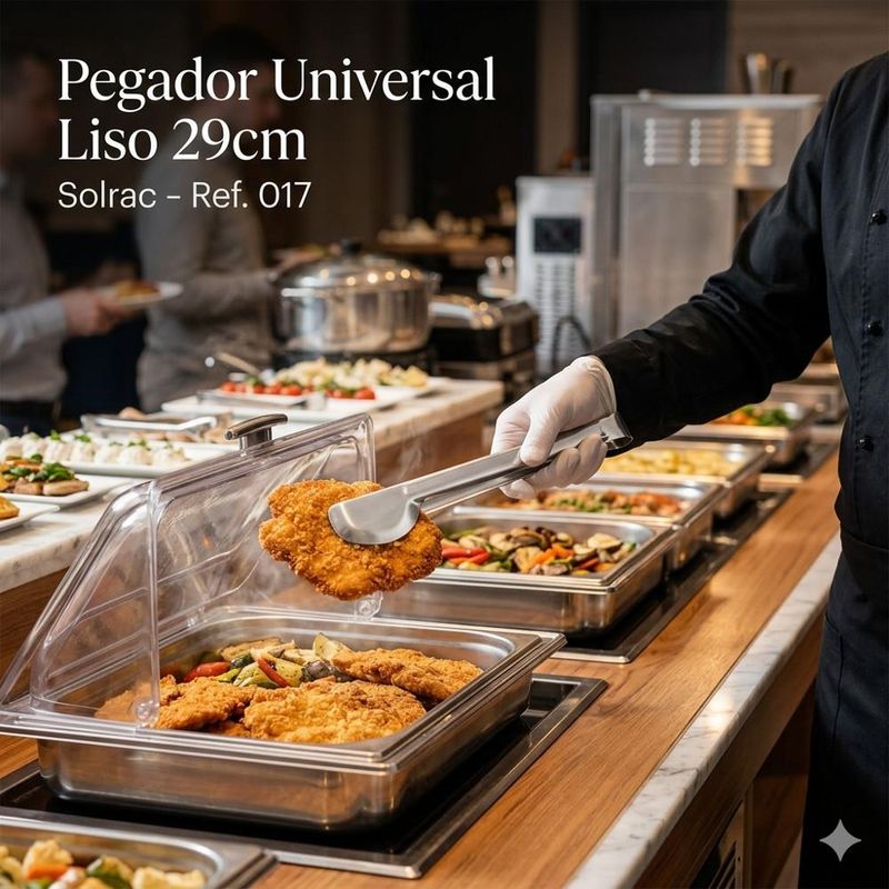 Pegador de Inox Universal P/ Massas e Carnes Liso 29cm Ref. 017 Solrac (01 unidade)