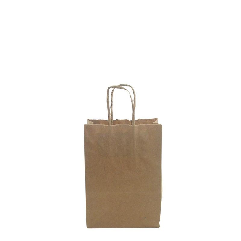 Sacola de Papel Kraft S/ Impressão C/ Alça PP 21x15x8cm Dura Mais JP (10 unidades)