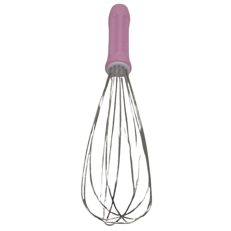 Batedor de Ovos (Fuet) de Aço Inox Rosa 30x7cm Solrac (01 unidade)