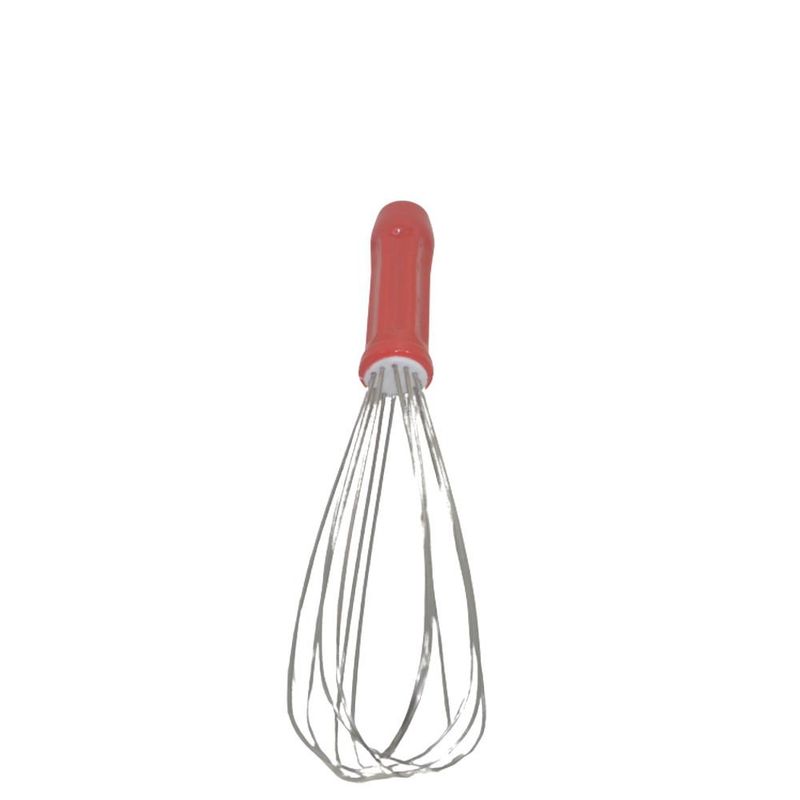 Batedor de Ovos (Fuet) de Aço Inox Vermelho 25x7cm  Solrac (01 unidade)